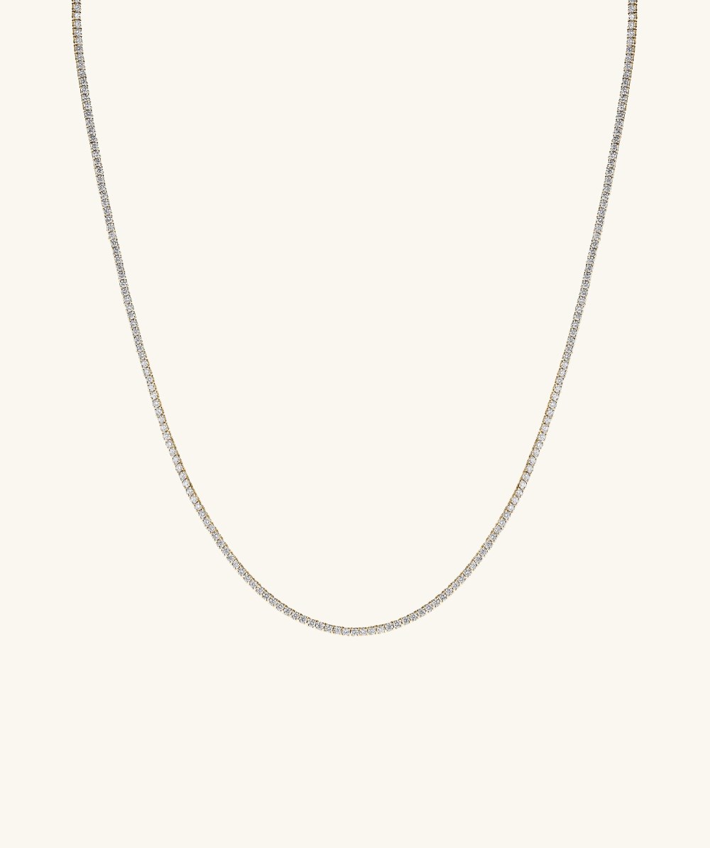 Mejuri Lab Grown Diamond Tennis Necklace 1.8mm - 14k Yellow Gold Canada Store