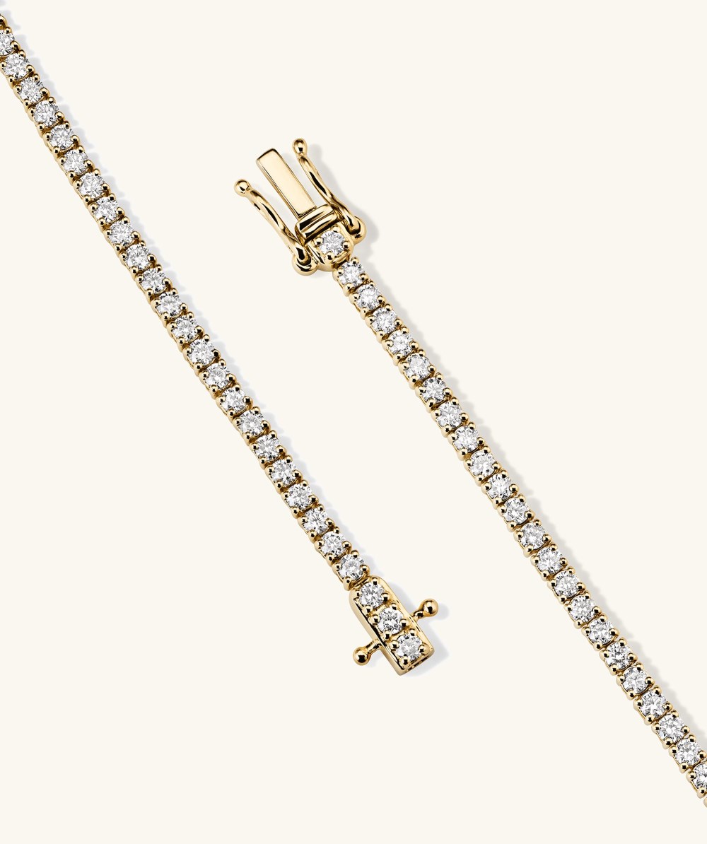 Mejuri Lab Grown Diamond Tennis Necklace 1.8mm - 14k Yellow Gold Canada Store