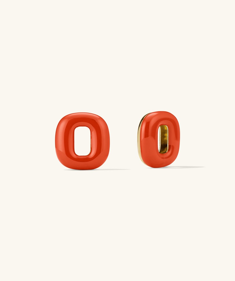 Mejuri Stevie Hoop Links - Gold Vermeil, Red Enamel Canada Store