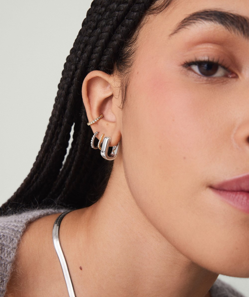 Mejuri Chunky Medium U Hoops - Sterling Silver Canada Store
