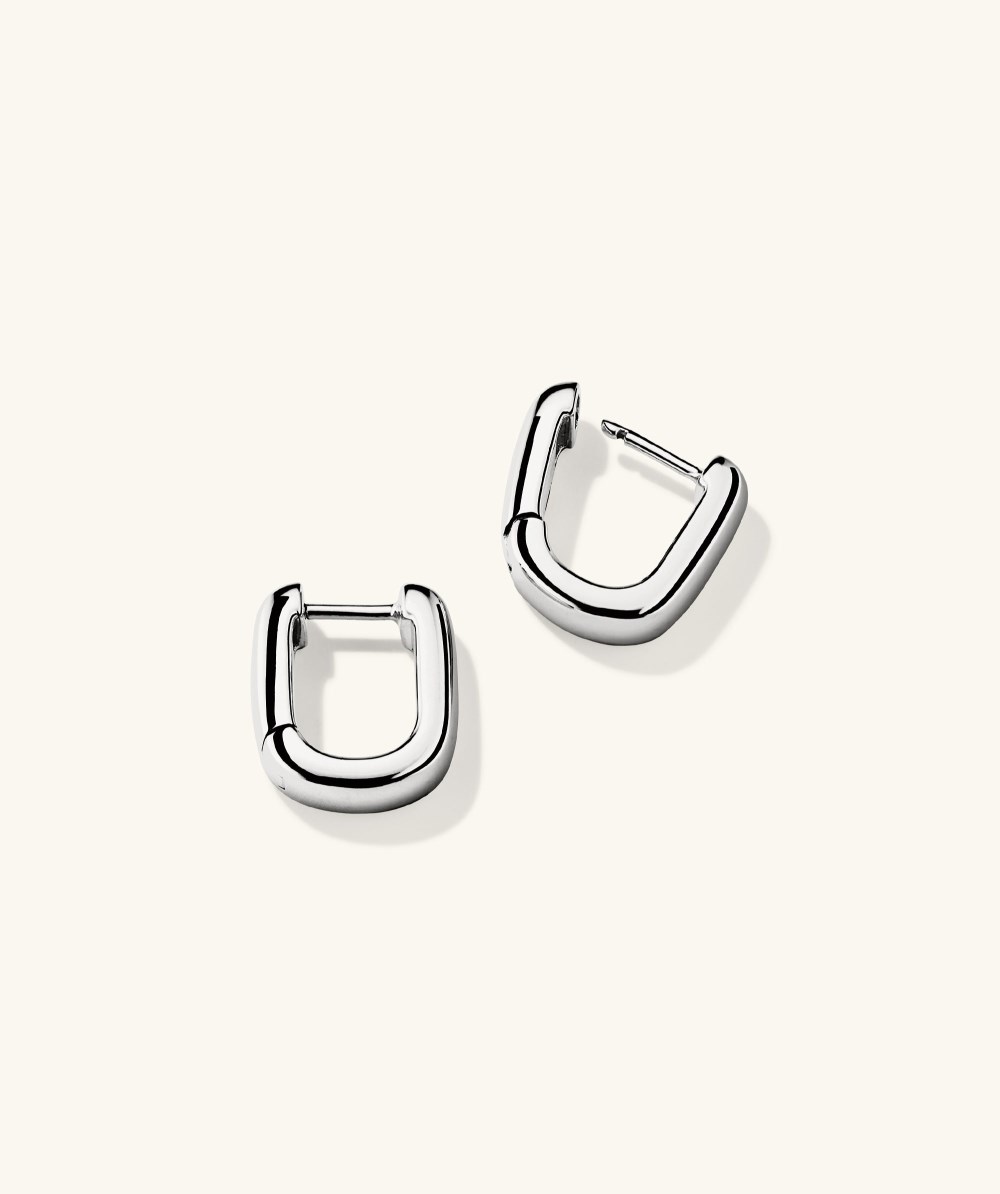 Mejuri Chunky Medium U Hoops - Sterling Silver Canada Store
