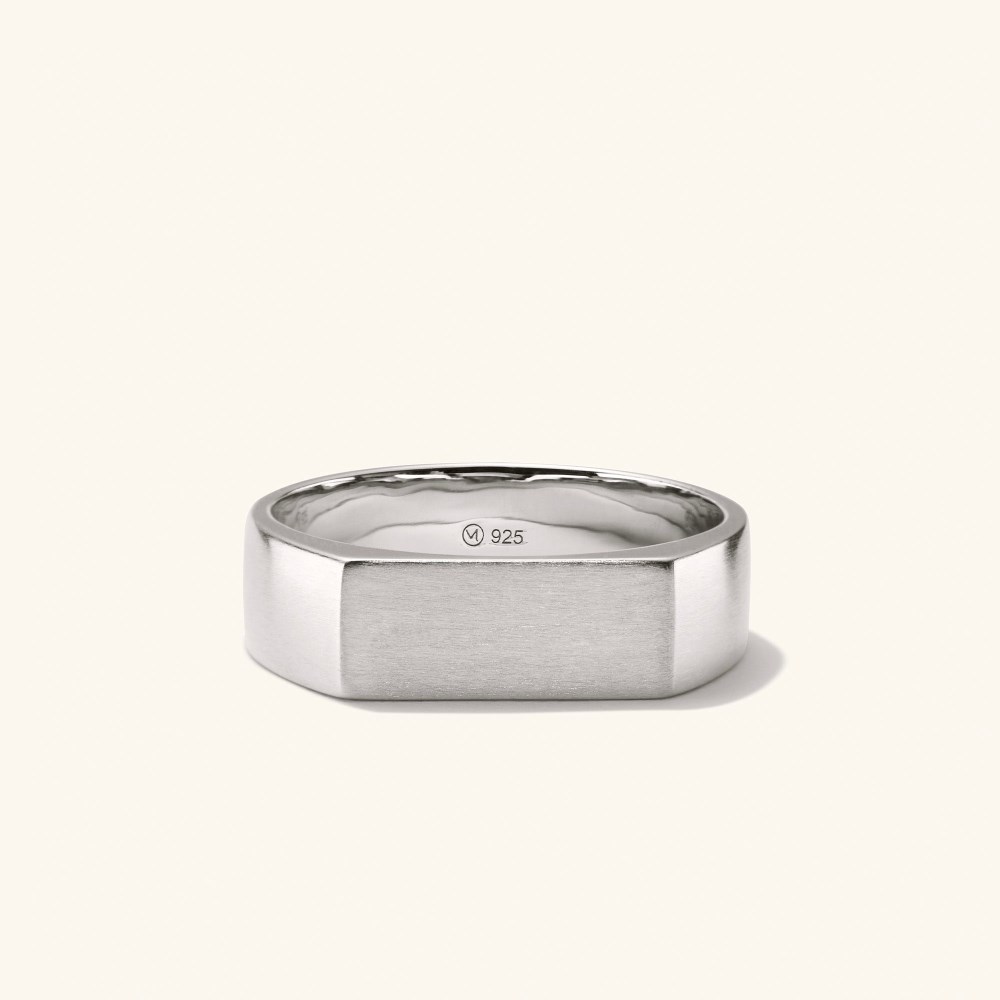 Mejuri Slim Rectangular Signet Ring - Titanium Canada Store