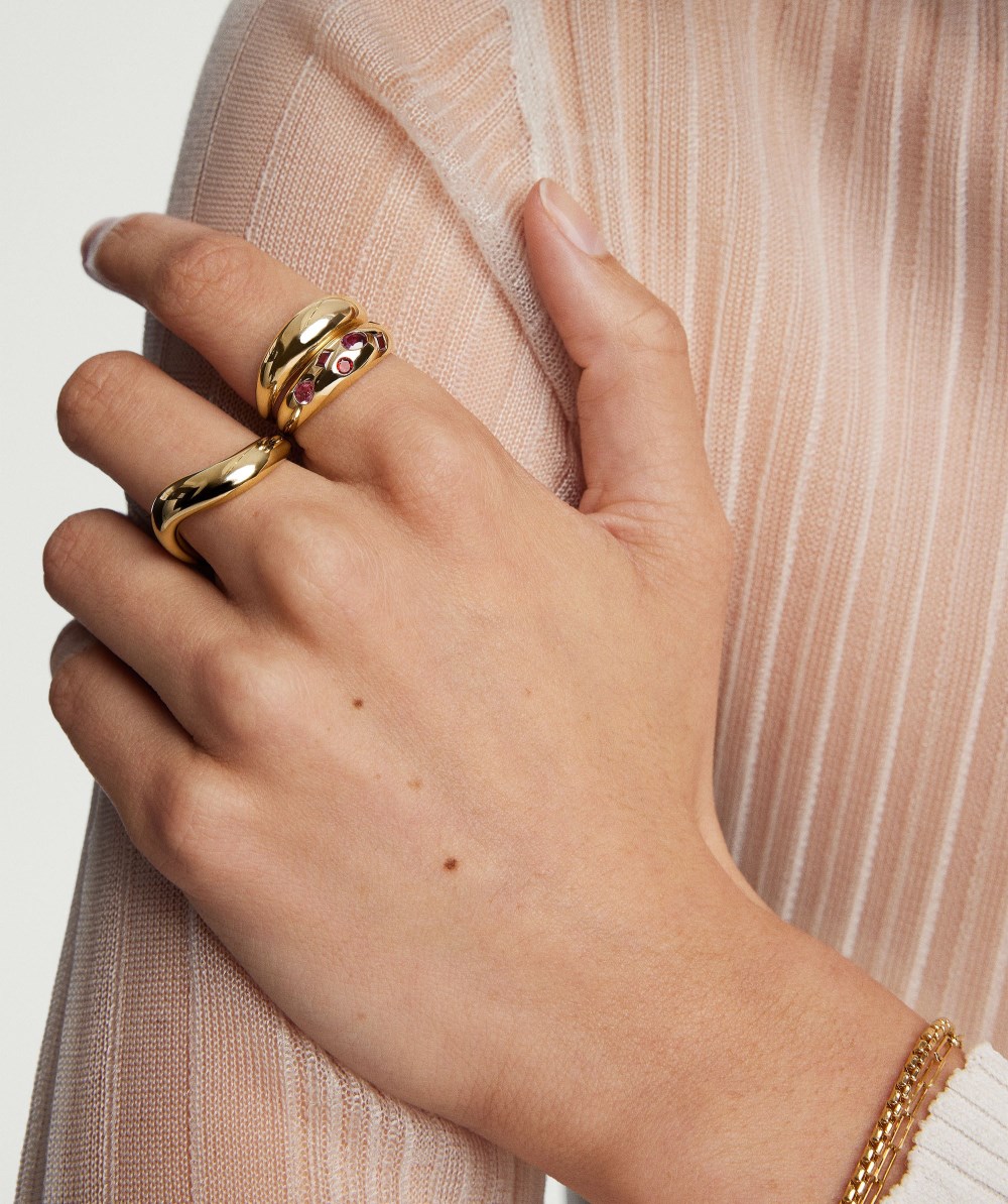 Mejuri Mosaic Gemstone D?me Ring - 14k Yellow Gold Canada Store