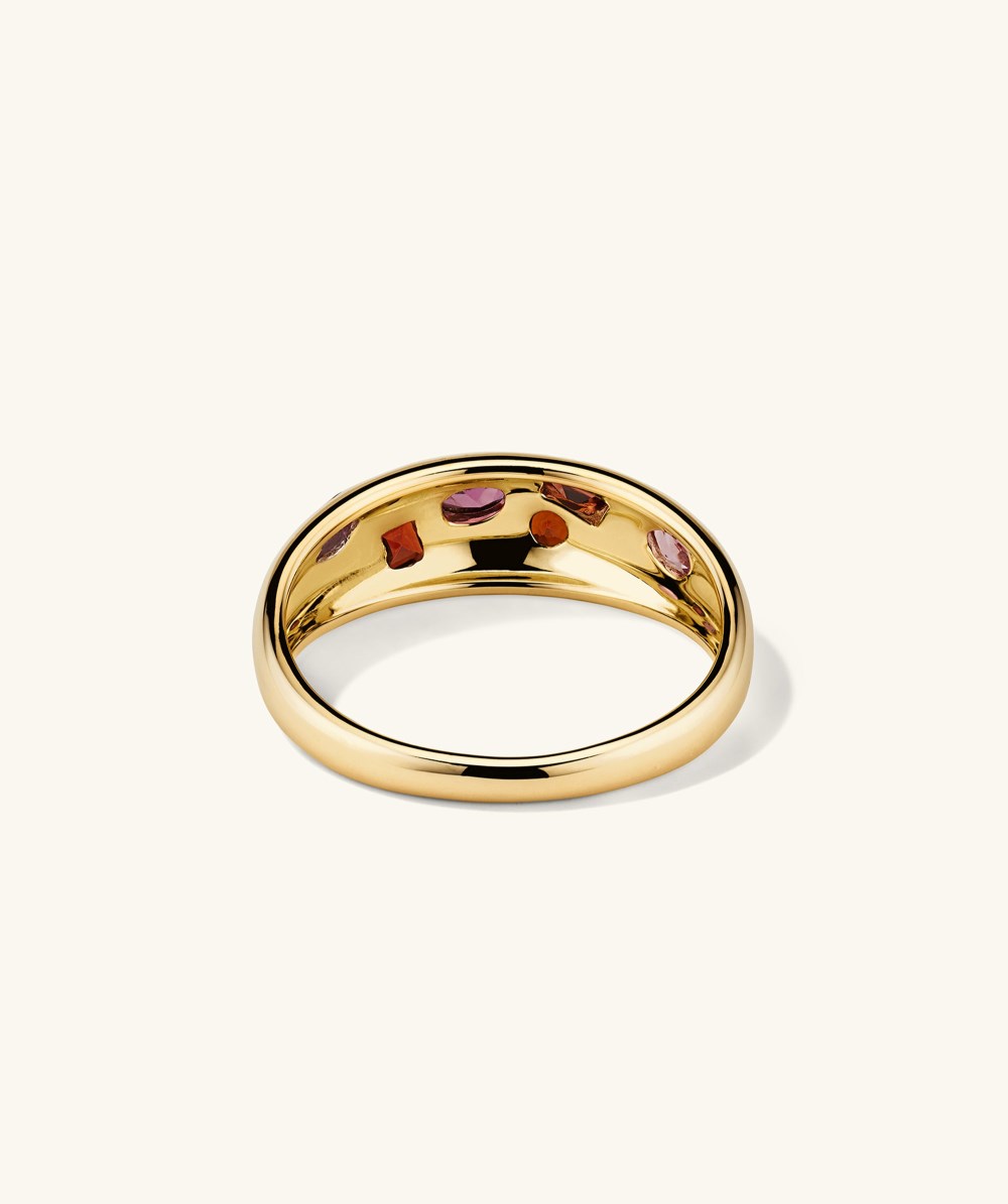 Mejuri Mosaic Gemstone D?me Ring - 14k Yellow Gold Canada Store