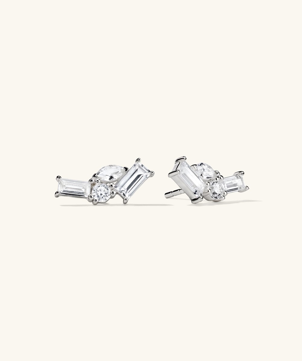 Mejuri Lab Grown Sapphire Bold Climber Studs - Sterling Silver Canada Store