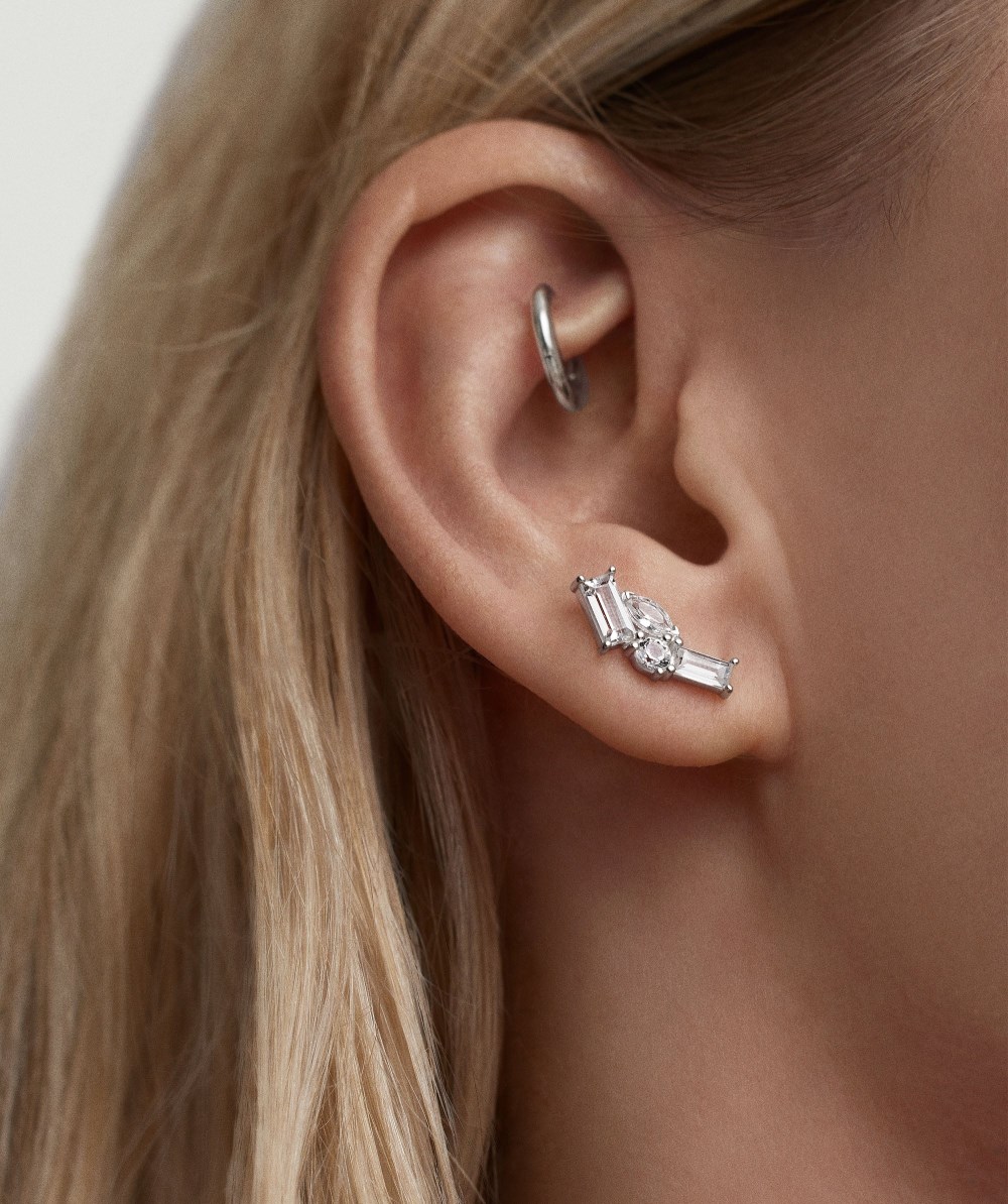 Mejuri Lab Grown Sapphire Bold Climber Studs - Sterling Silver Canada Store