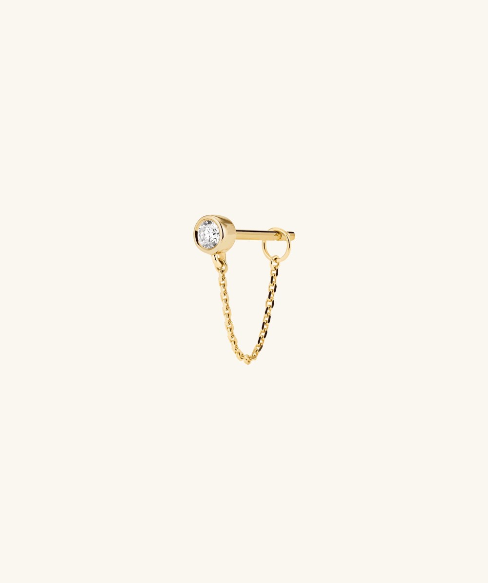 Mejuri Lab Grown Diamond Round Chain Stud - 14k Yellow Gold Canada Store