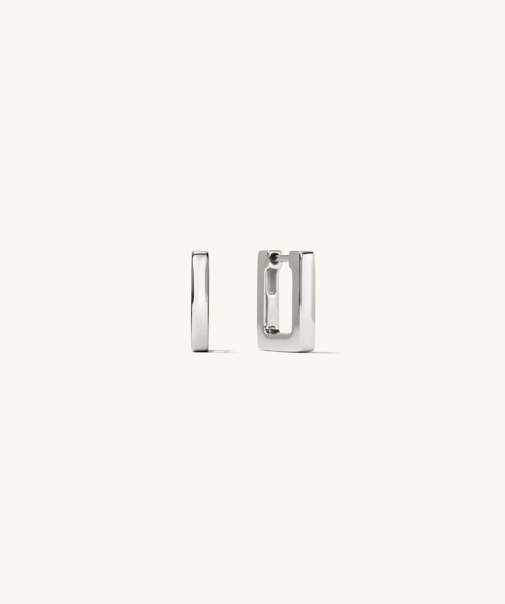 Mejuri Block Small Hoops - Sterling Silver Canada Store