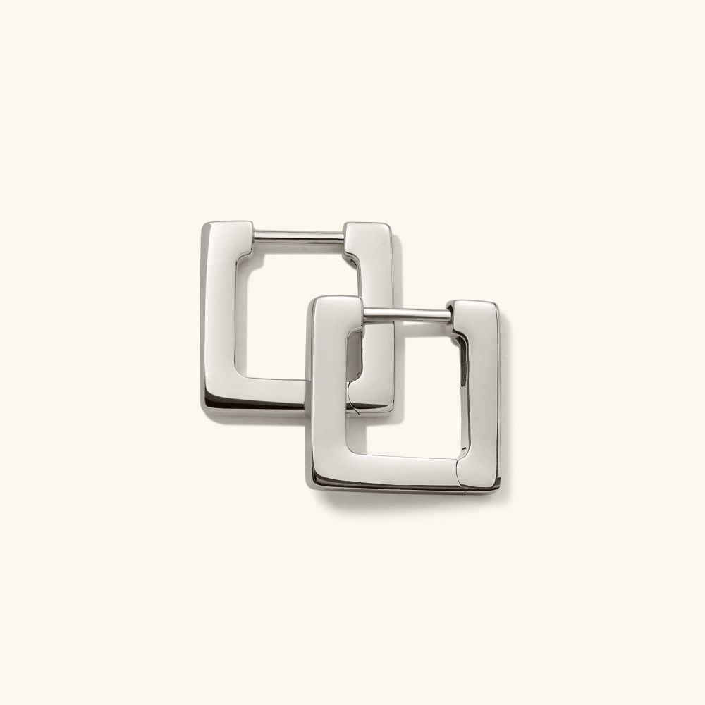 Mejuri Block Small Hoops - Sterling Silver Canada Store