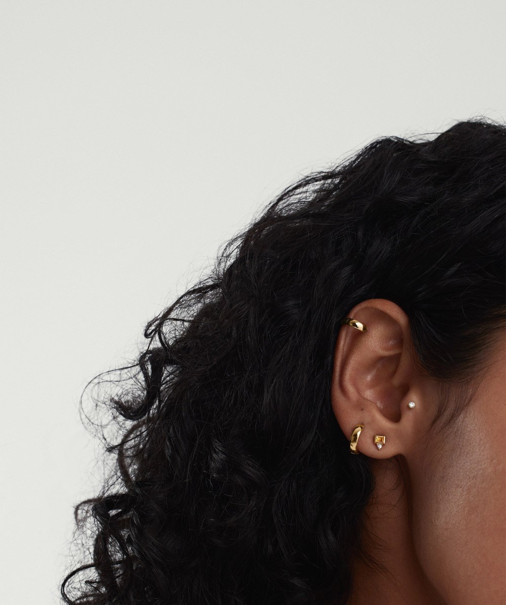 Mejuri Baguette Duo Studs - 14k Yellow Gold Canada Store