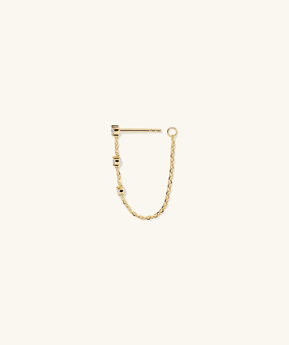 Mejuri Mini Diamond Chain Stud - 14k Yellow Gold Canada Store