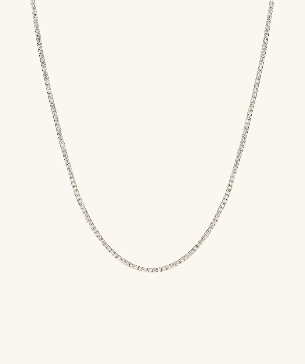 Mejuri Lab Grown Diamond Tennis Necklace 2.5mm - 14k Yellow Gold Canada Store