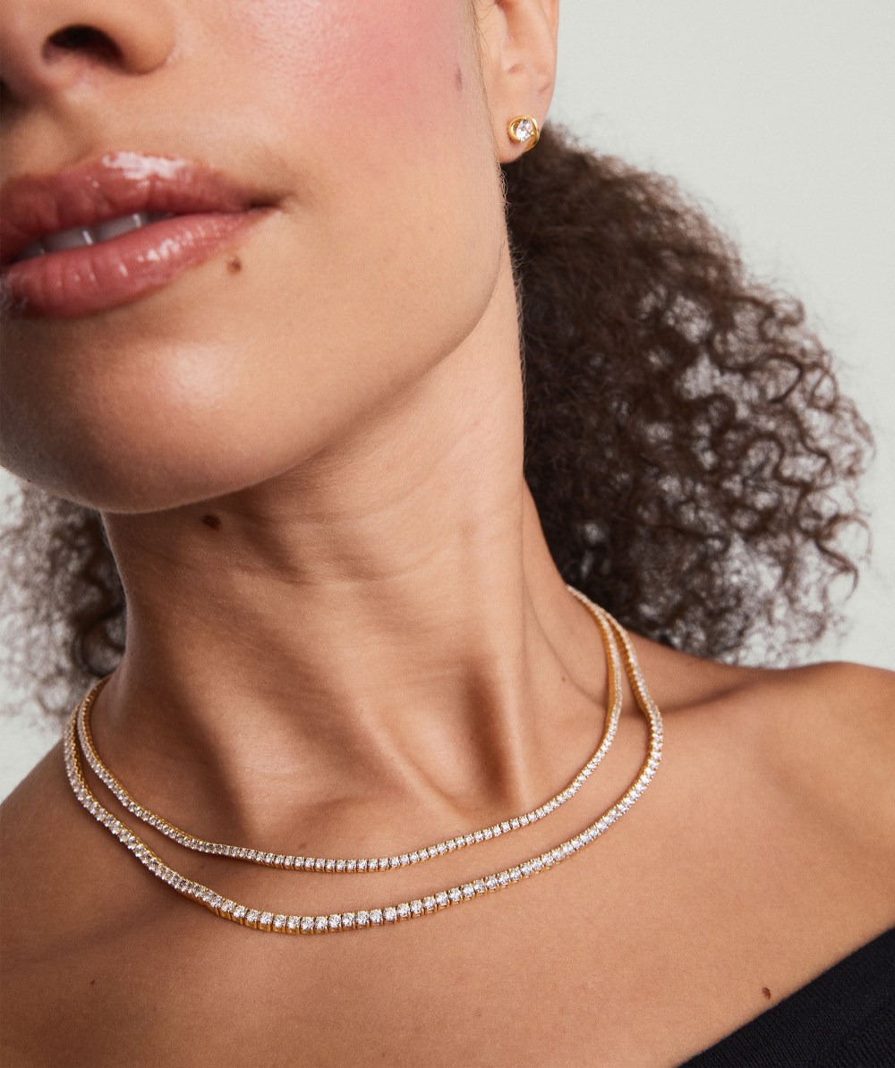 Mejuri Lab Grown Diamond Tennis Necklace 2.5mm - 14k Yellow Gold Canada Store