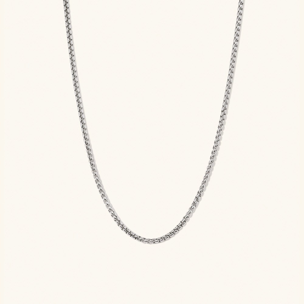 Mejuri Round Box Chain Necklace - Sterling Silver Canada Store