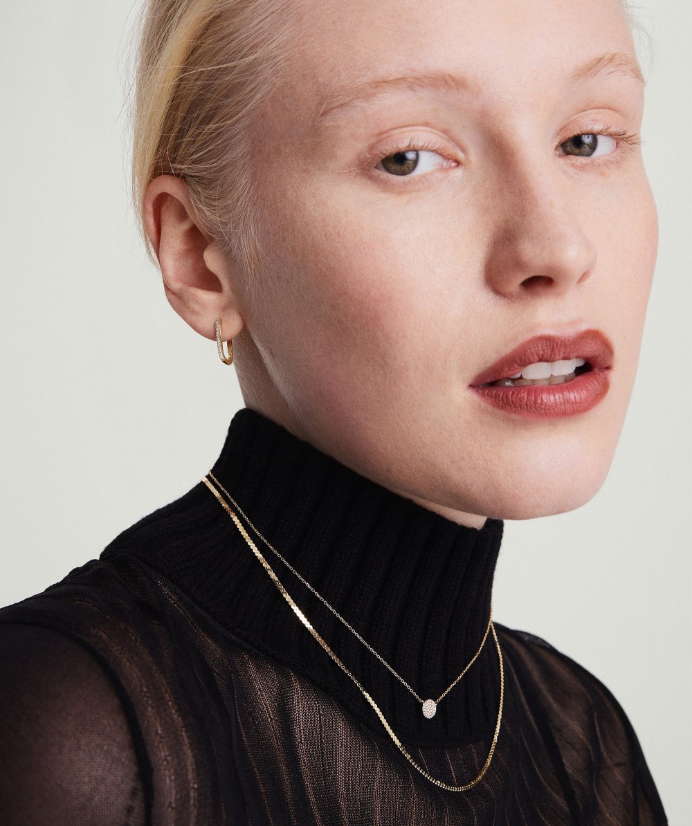 Mejuri Pavﾨﾦ Diamond Small U Hoops - 14k Yellow Gold Canada Store