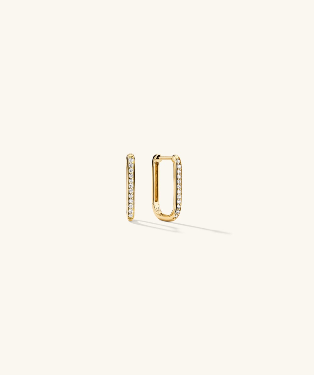 Mejuri Pavﾨﾦ Diamond Small U Hoops - 14k Yellow Gold Canada Store