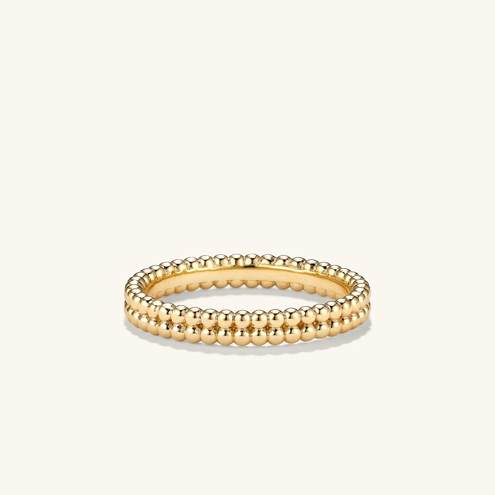 Mejuri Duo Beaded Stacker Ring - Gold Vermeil Canada Store