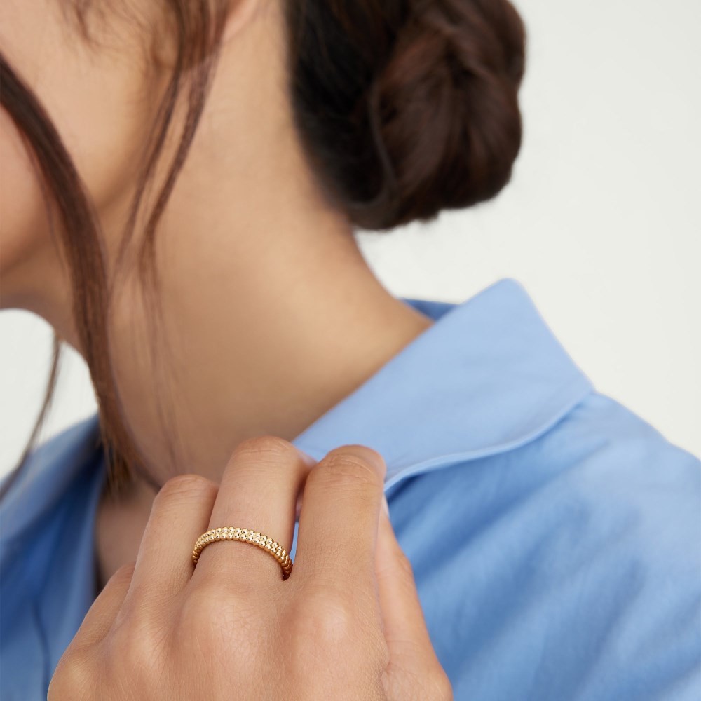 Mejuri Duo Beaded Stacker Ring - Gold Vermeil Canada Store