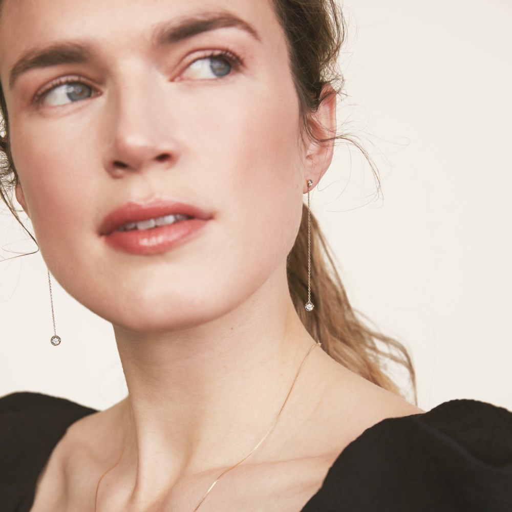 Mejuri Micro-Pavﾨﾦ Diamond Riviﾨﾨre Earrings - 14k Yellow Gold Canada Store