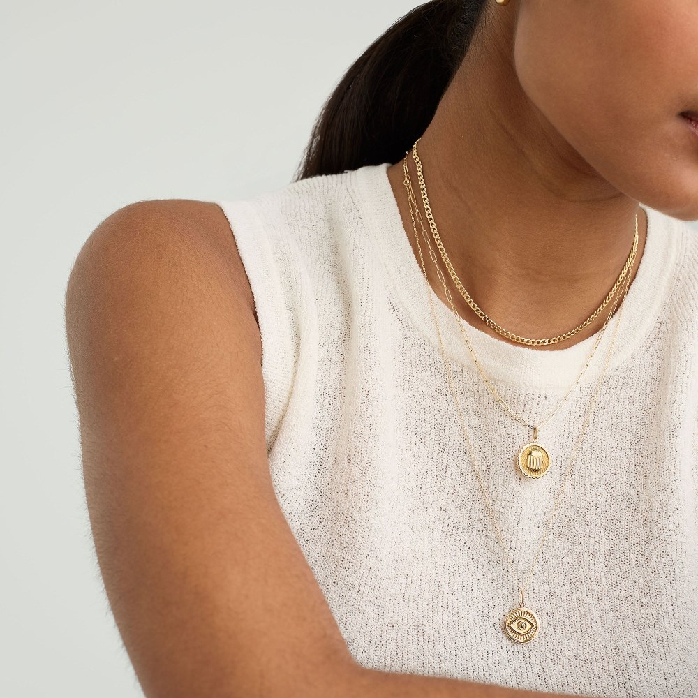 Mejuri Courage: Evil Eye Coin Charm Pendant - 14k Yellow Gold Canada Store