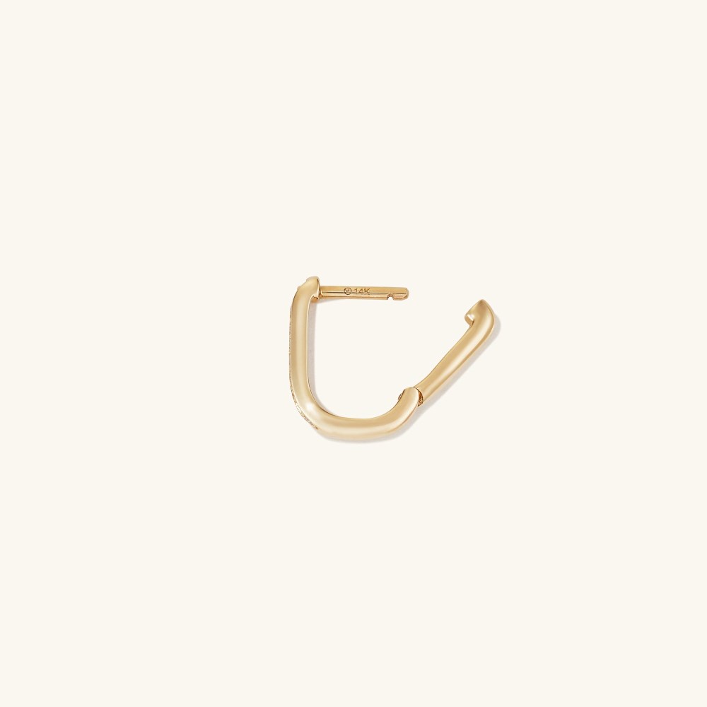 Mejuri Single Pavﾨﾦ Diamond Huggie U Hoop - 14k Yellow Gold Canada Store