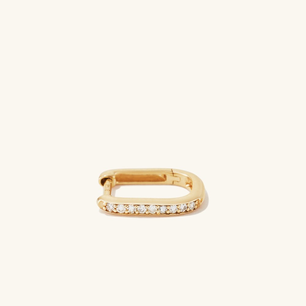 Mejuri Single Pavﾨﾦ Diamond Huggie U Hoop - 14k Yellow Gold Canada Store