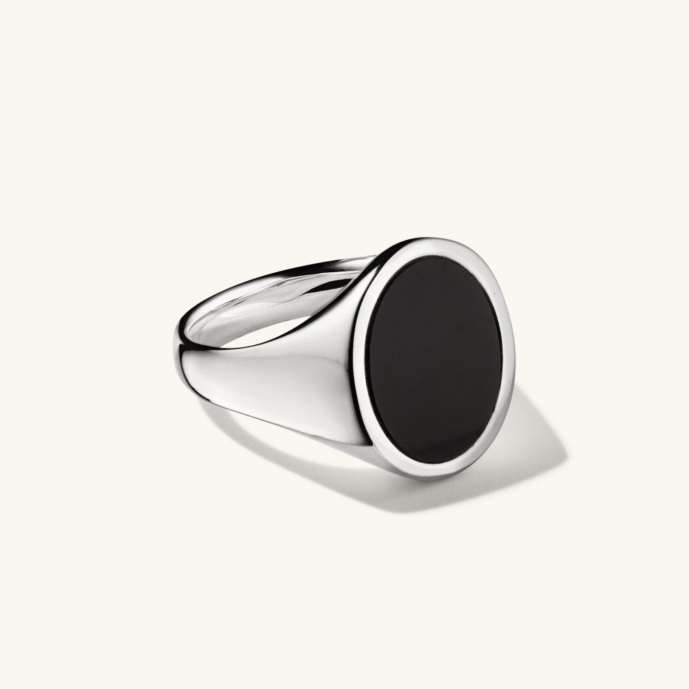 Mejuri Oval Gemstone Signet Ring - Sterling Silver Canada Store