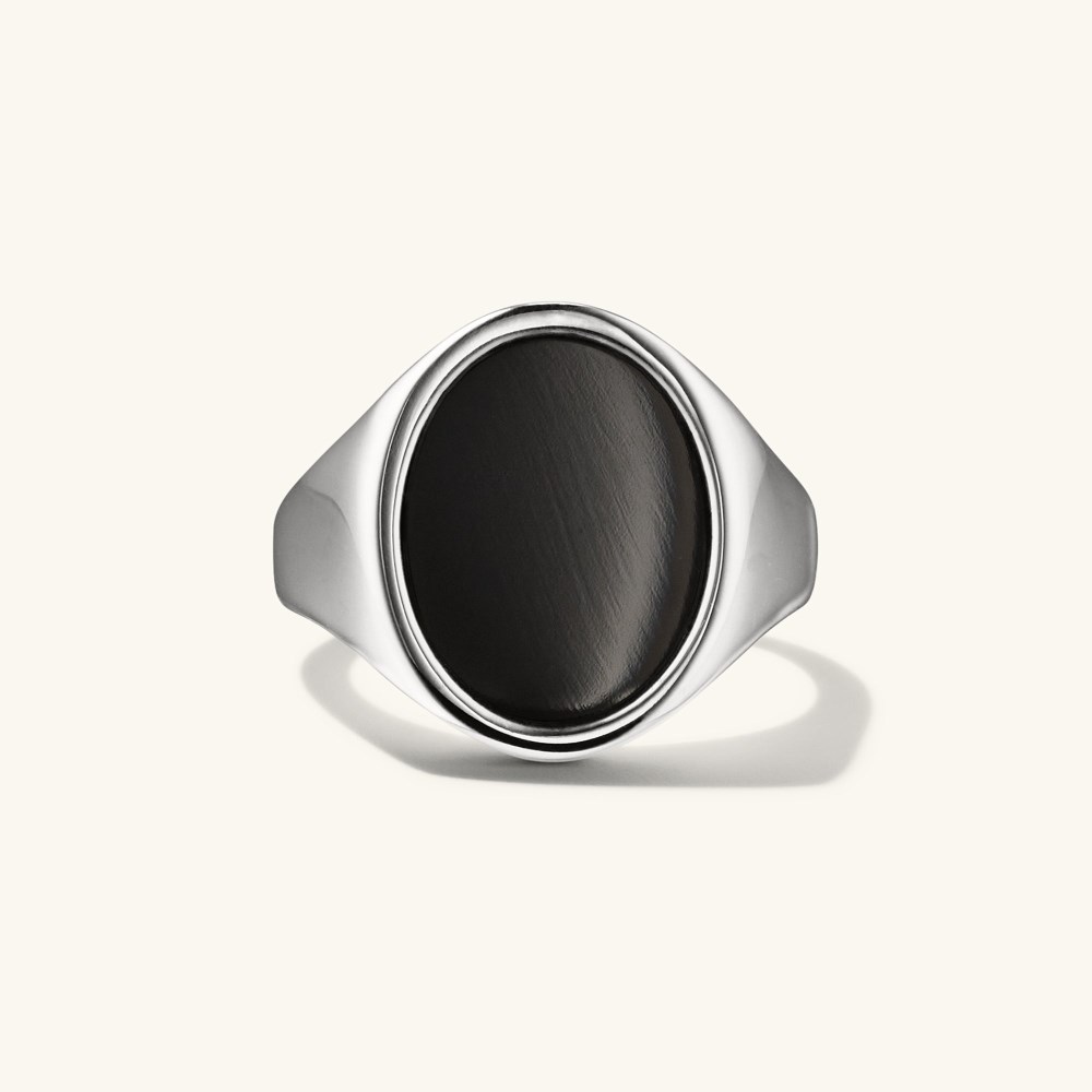 Mejuri Oval Gemstone Signet Ring - Sterling Silver Canada Store