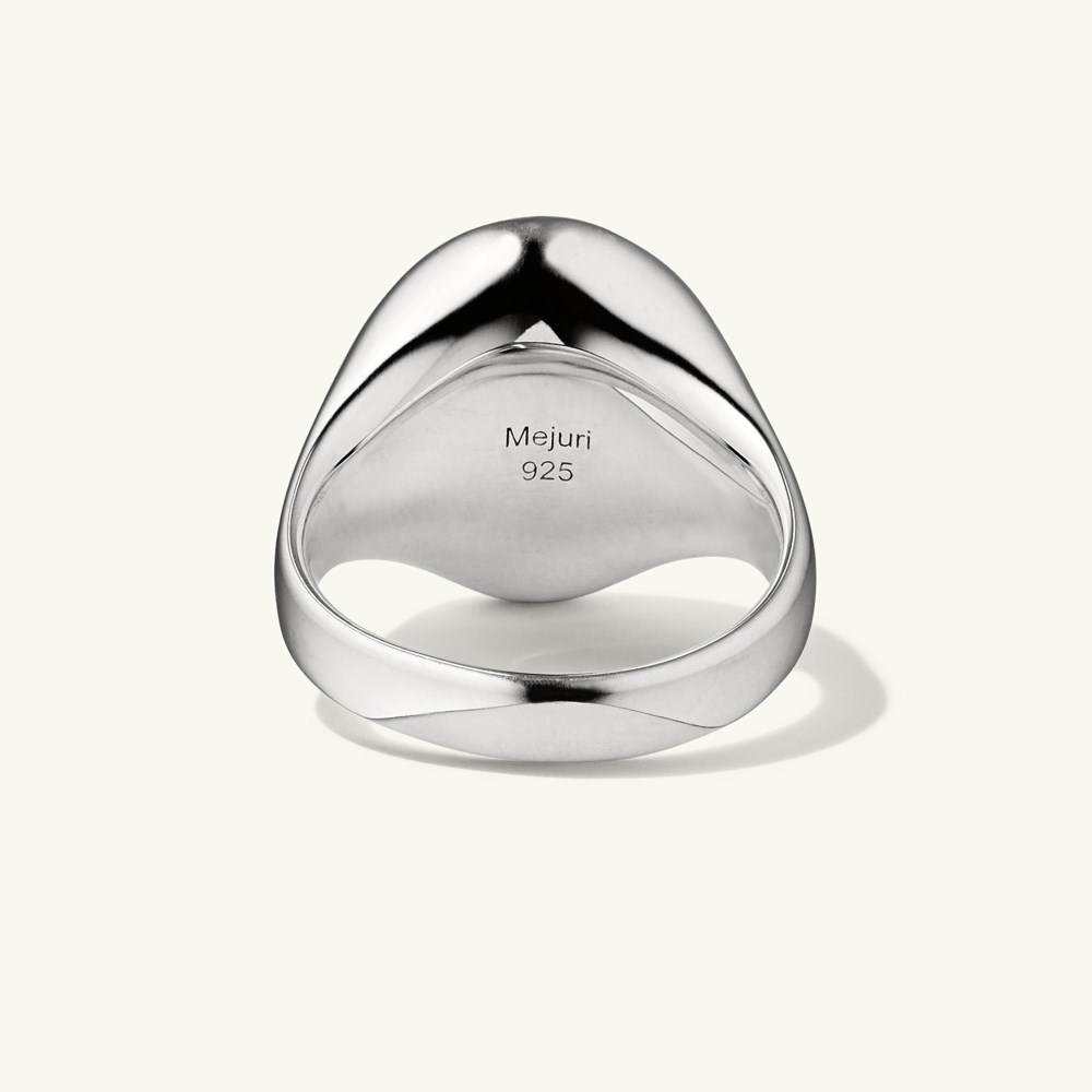 Mejuri Oval Gemstone Signet Ring - Sterling Silver Canada Store