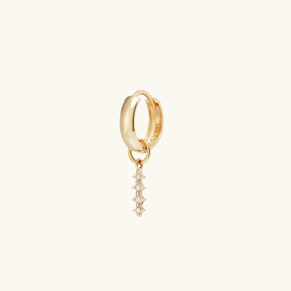 Mejuri Single Diamond Icicle Hoop Charm - 14k Yellow Gold Canada Store