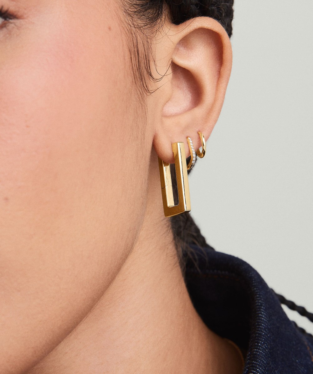 Mejuri Block Large Hoops - Gold Vermeil Canada Store