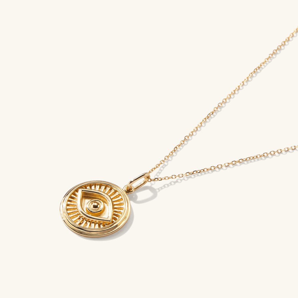 Mejuri Courage: Evil Eye Coin Charm Pendant - 14k Yellow Gold Canada Store
