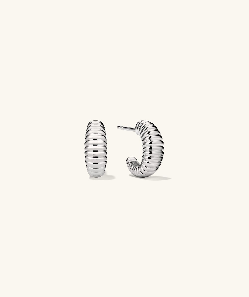 Mejuri D?me Texture Small Hoops - Sterling Silver Canada Store