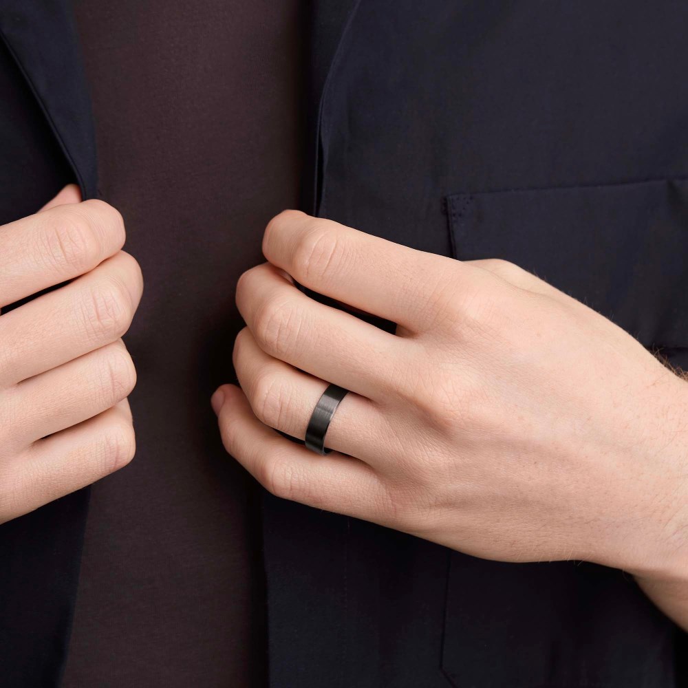 Mejuri 6mm Smooth Band - Black Titanium Canada Store