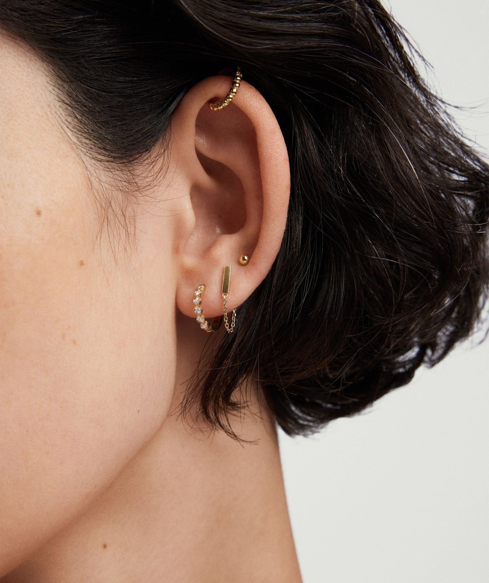 Mejuri Bezel Lab Grown Diamond Huggies - 14k Yellow Gold Canada Store