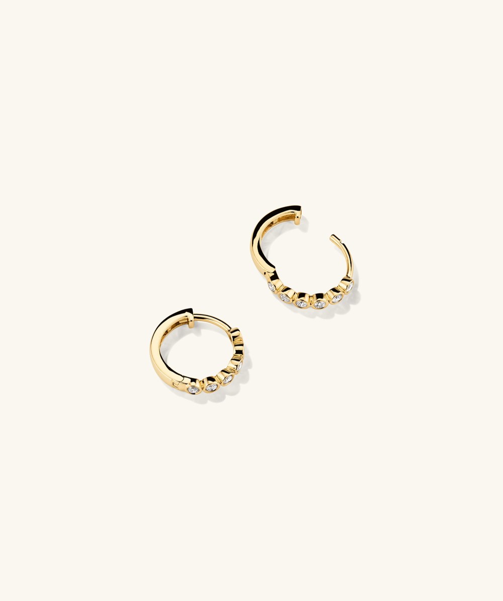 Mejuri Bezel Lab Grown Diamond Huggies - 14k Yellow Gold Canada Store