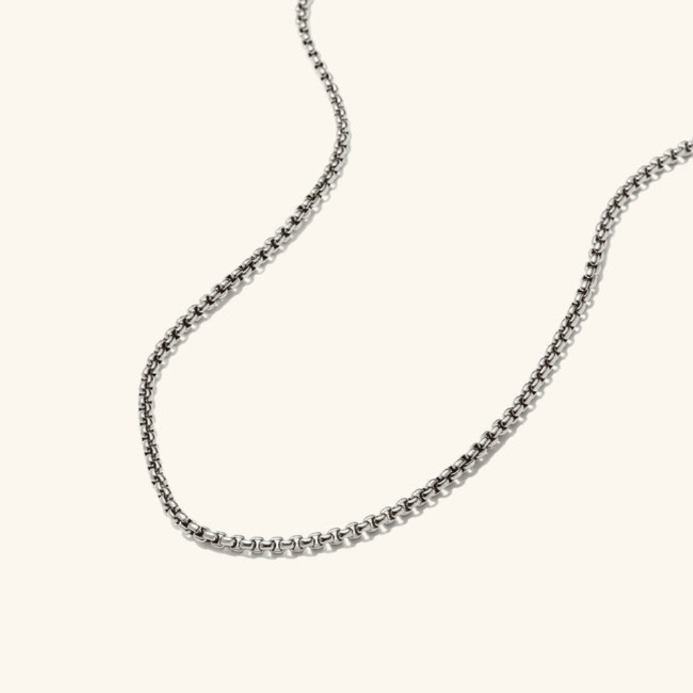 Mejuri Round Box Chain Necklace - Titanium Canada Store