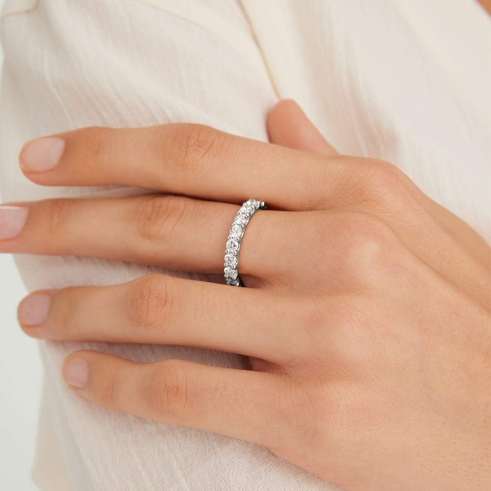 Mejuri 3mm Bold Diamond Eternity Band - 14k White Gold Canada Store