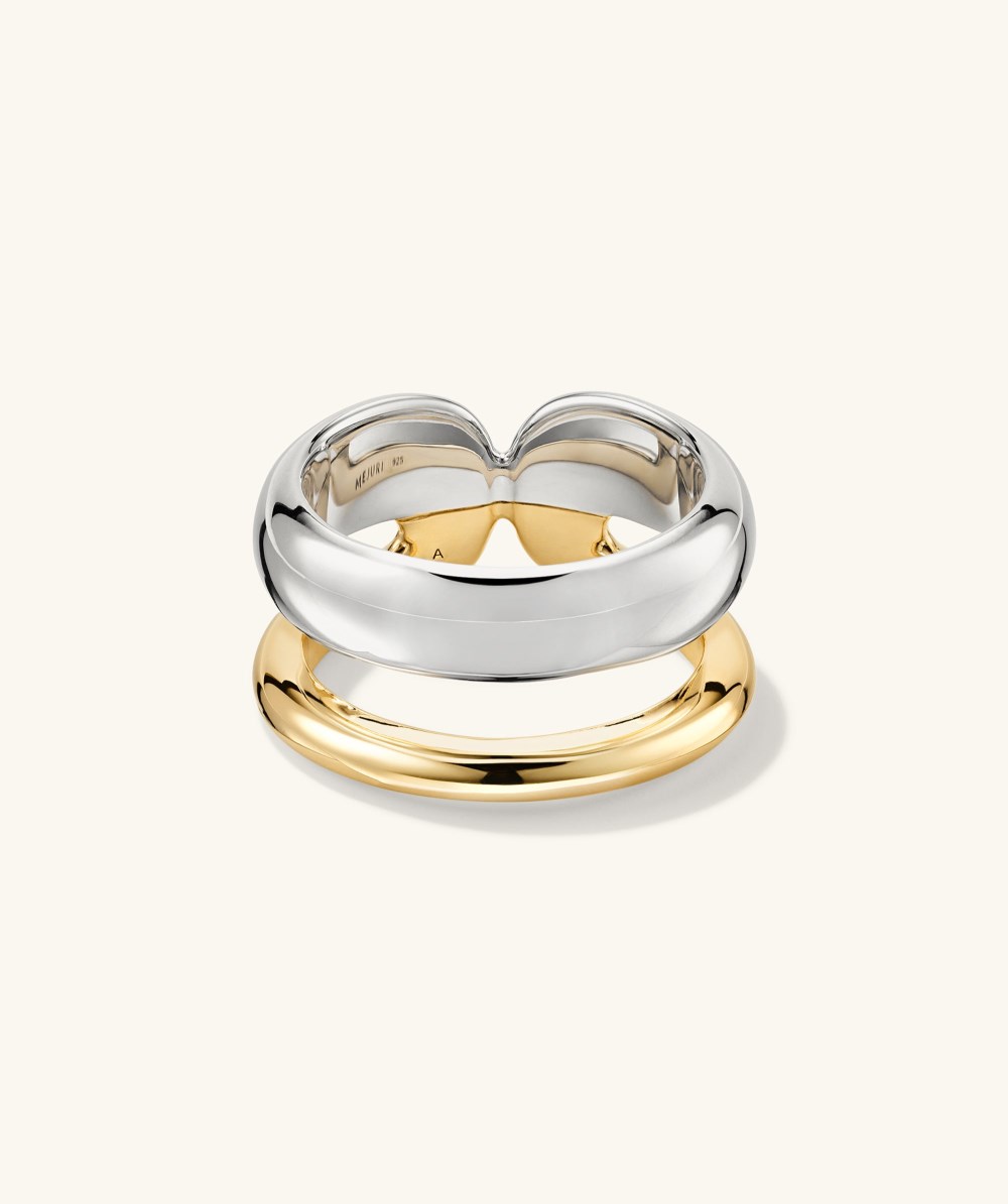 Mejuri Duet Mixed Ring - Gold Vermeil, Sterling Silver Canada Store