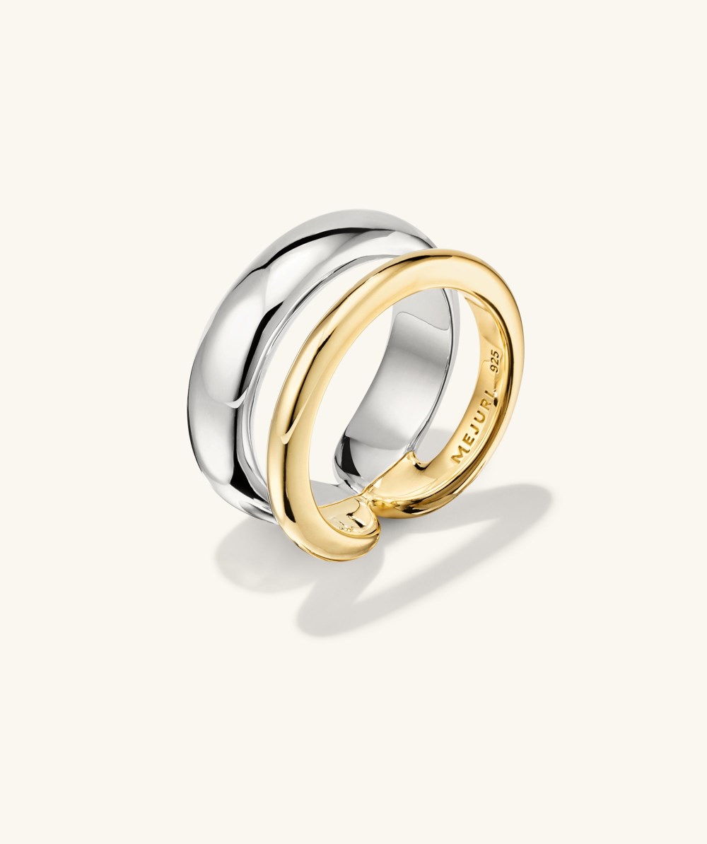 Mejuri Duet Mixed Ring - Gold Vermeil, Sterling Silver Canada Store