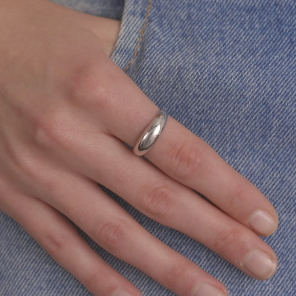Mejuri Thin D?me Ring - 14k White Gold Canada Store