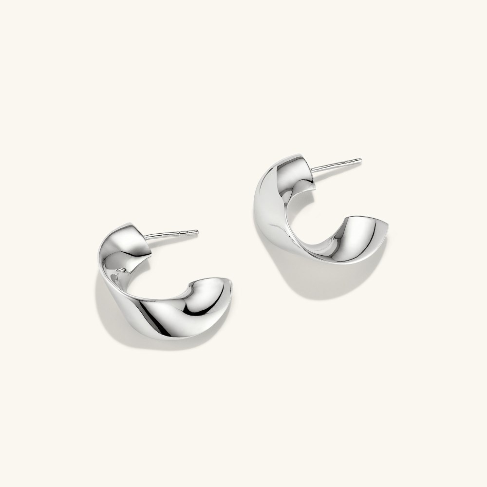 Mejuri Wave Hoops - Sterling Silver Canada Store