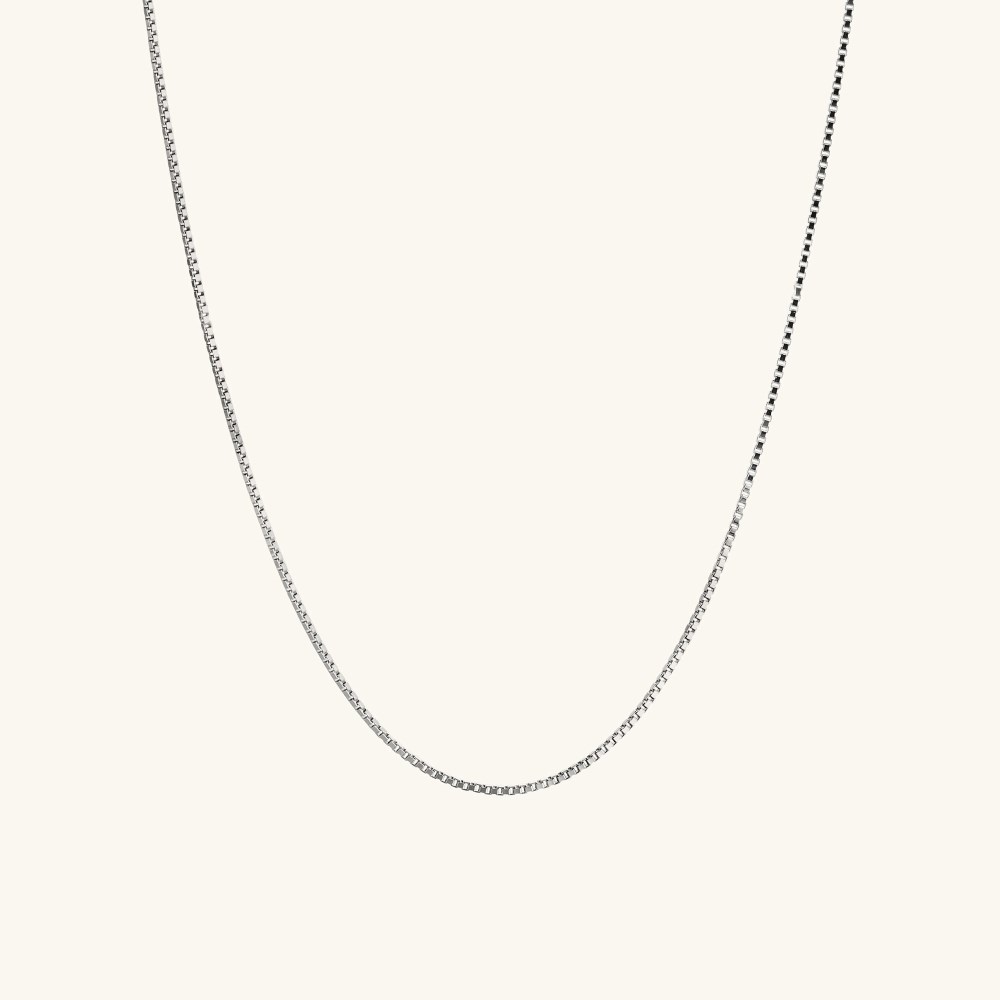Mejuri Baby Box Chain Necklace - 14k White Gold Canada Store
