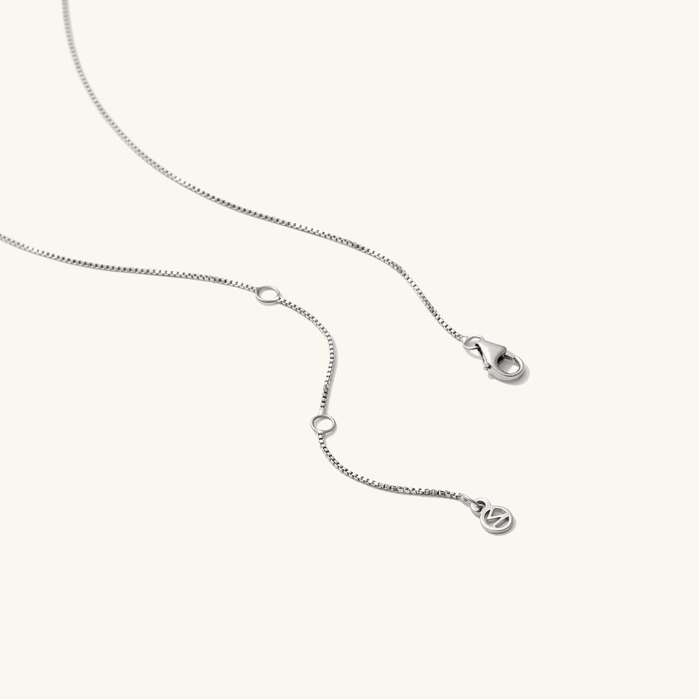 Mejuri Baby Box Chain Necklace - 14k White Gold Canada Store