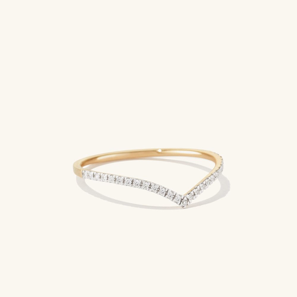 Mejuri Pavﾨﾦ Diamond Wishbone Ring - 14k Yellow Gold Canada Store
