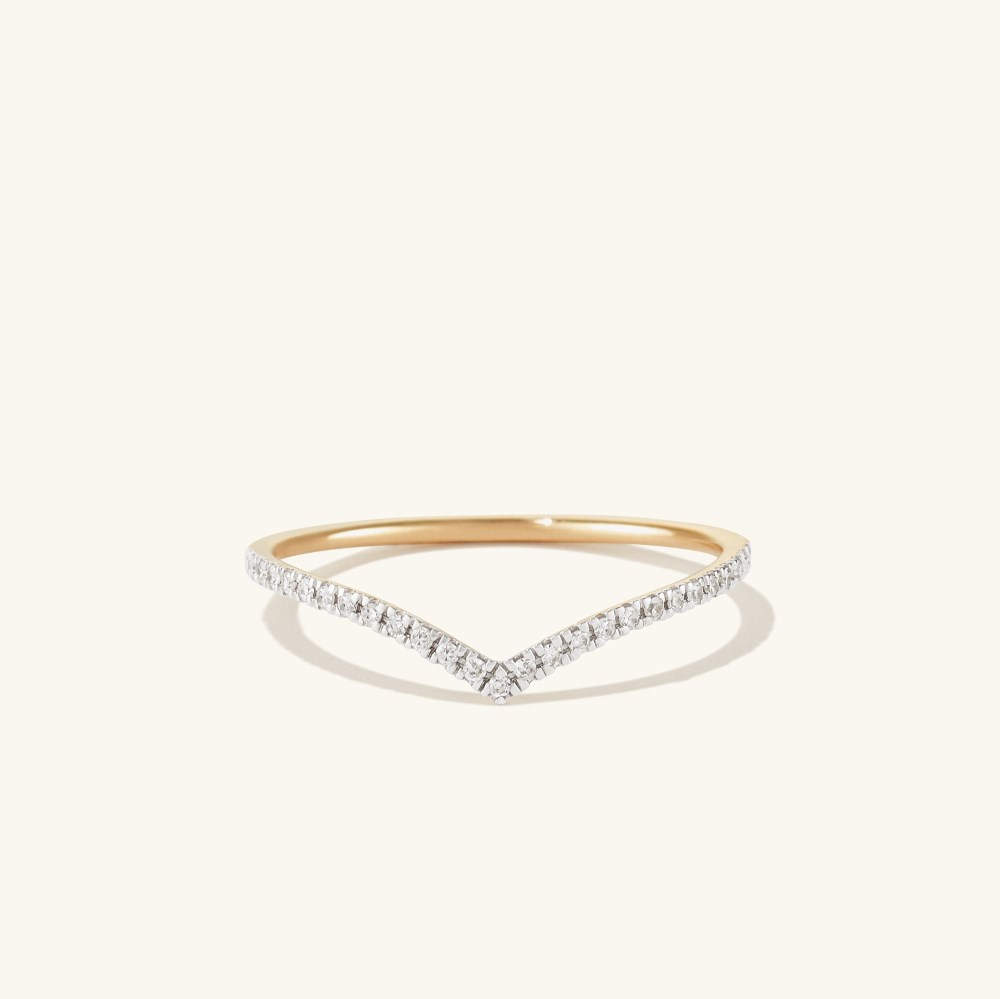 Mejuri Pavﾨﾦ Diamond Wishbone Ring - 14k Yellow Gold Canada Store