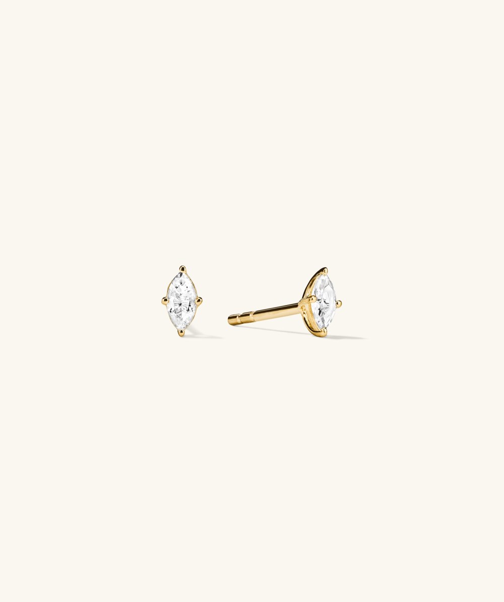 Mejuri Lab Grown Sapphire Marquise Cut Studs - Gold Vermeil Canada Store