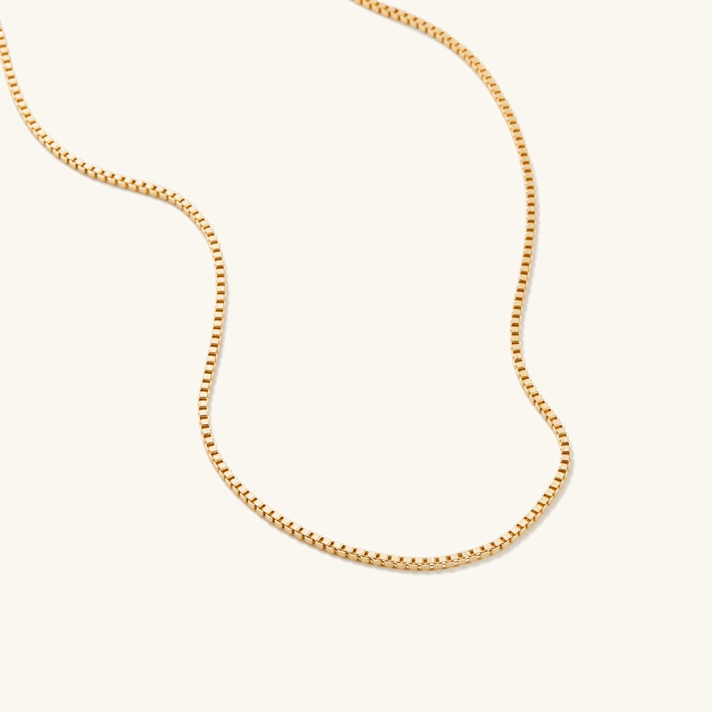Mejuri Square Box Chain Necklace - 14k Yellow Gold Canada Store