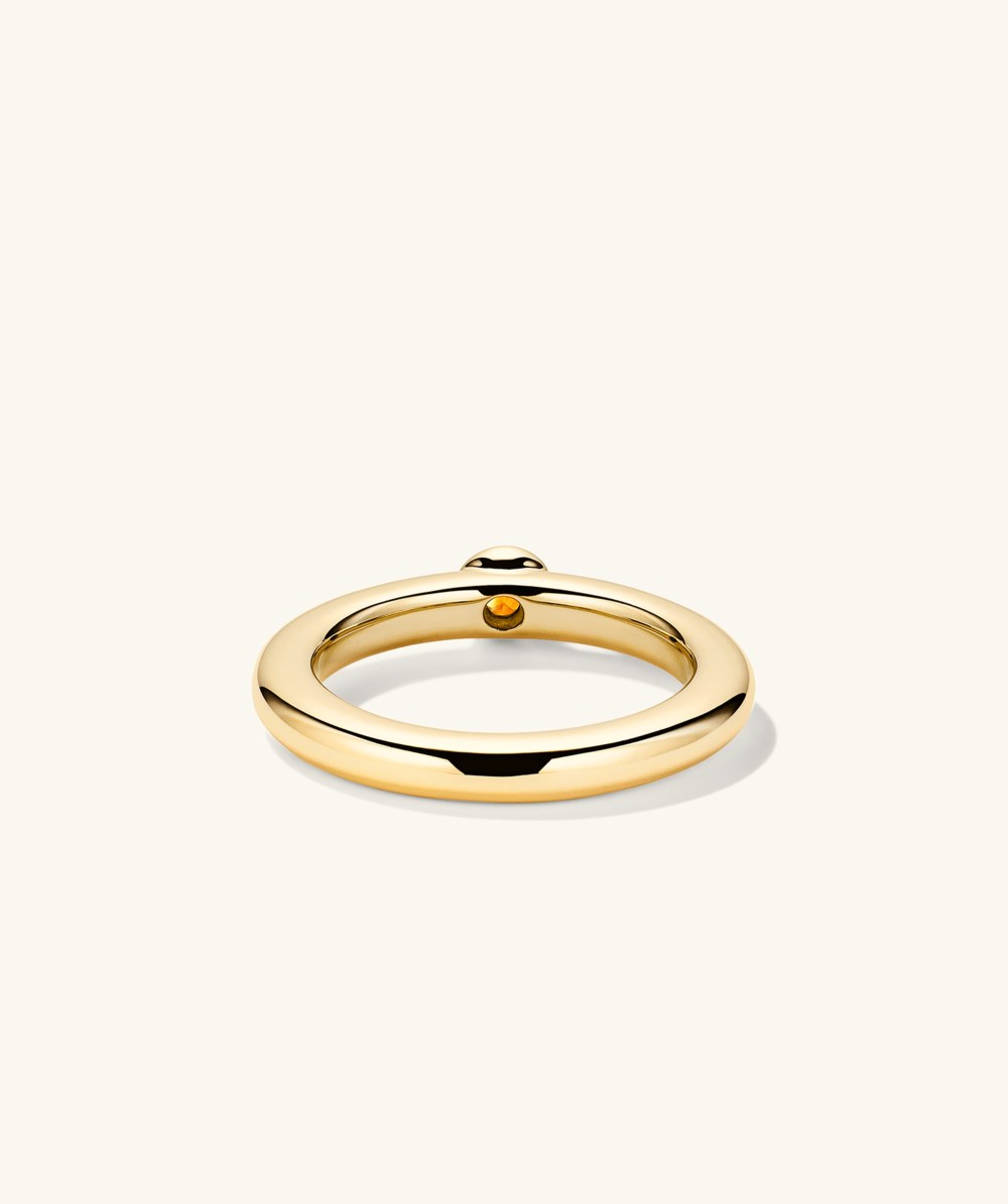 Mejuri Round Gemstone Stacker Ring - Gold Vermeil Canada Store
