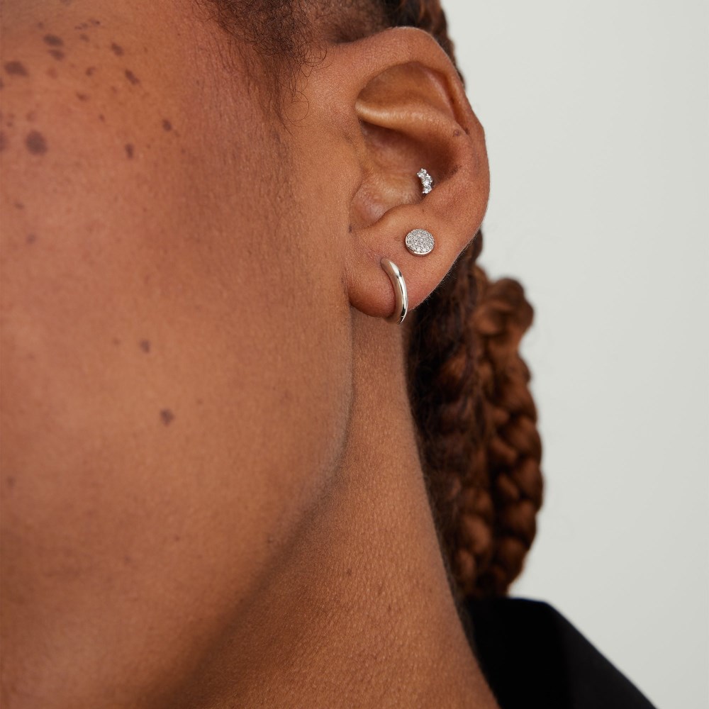 Mejuri Pavﾨﾦ Diamond Round Studs - 14k White Gold Canada Store